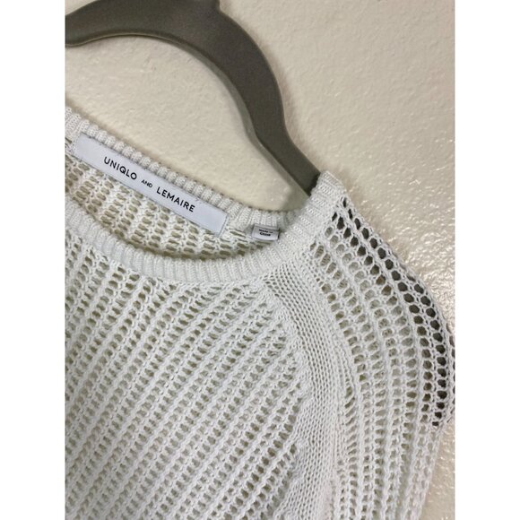 Uniqlo x Lemaire White Open Knit Sweater Size Large Long sleeve Minimalist - Picture 8 of 14